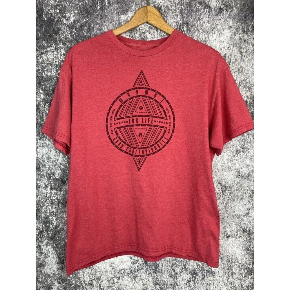 Marmot For Life Born Professionally‎ Heathered Red Tribal T Shirt Men's Large